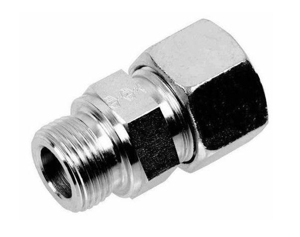 RVS Rechte koppeling GE6 LL M10x1